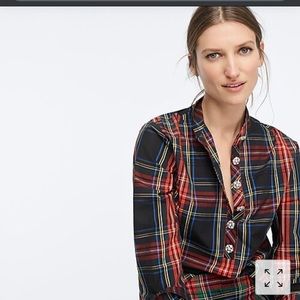 J crew NWT jeweled button popover tunic Stewart